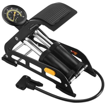 Fahrrad-Fußpumpe, Fußluftpumpe, tragbar, strapazierfähig, Hochdruckpedal, Inflator, Auto-Luftpumpe, Fahrzeuge, Sportbälle, Auto (schwarz)