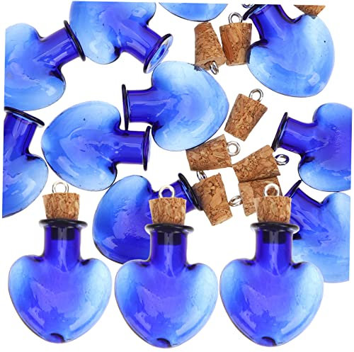 Botellas de Vidrio en Miniatura Azules, 10 Unidades con Corcho