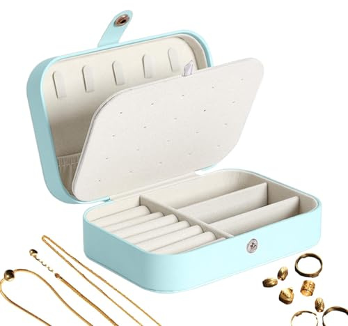 Portagioie da viaggio, portagioie da viaggio | organizer per gioielli da viaggio,Piccola scatola portaoggetti per gioielli, portaorecchini, custodia per gioielli da viaggio per bracciali, anel