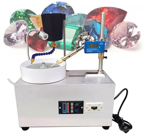ZHJOPP Máquina de facetado de Gemas 180W, máquina pulidora de Pulido de Joyas, Altura y ángulo de Velocidad de rotación Ajustables de 0-2800 RPM (110V)