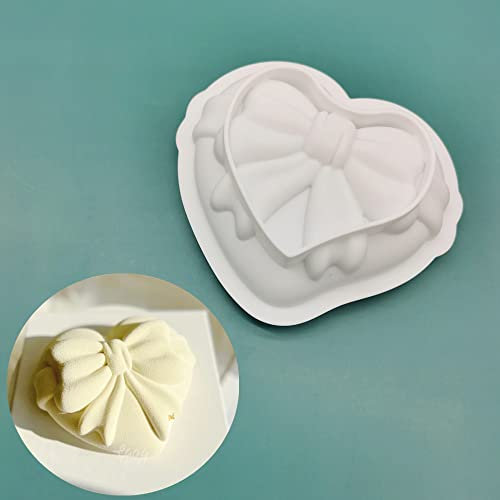 Stampo Ciambella Fiocco in silicone a forma di punto francese torta d' diamante cuore San casa (White, One Size)