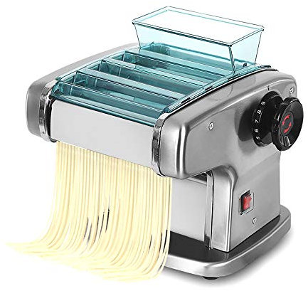 Macchina per pasta elettrica, macchina per pasta commerciale da 135 W, macchina per pasta elettrica automatica da 1-4 mm, macchina multifunzione per ravioli, macchina per pasta con coperchio protetti