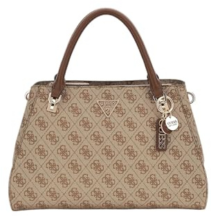 GUESS Noelle II Luxury Satchel Latte Logo/Brown