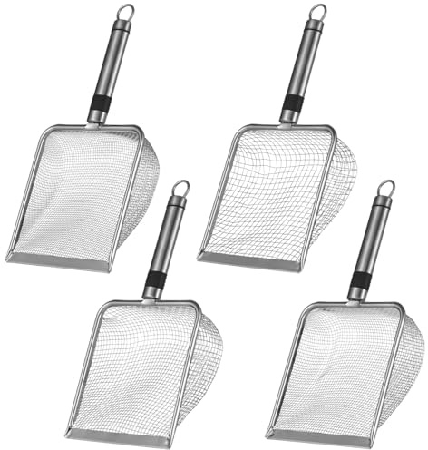 YOFAPA 4 Pcs Stainless Steel Garden Sieve Set, Soil Sifting, Sand Screening, 2.0mm, 2.8mm, 3.8mm, 5.0mm Mesh Sizes, Quality Anti-Rust Sifting Tools for Gardening, Compost, Backyard Use