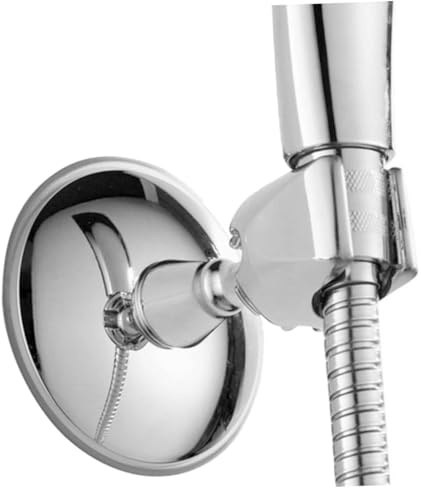 NUOBESTY Support Mural De Douche à Ventouse Ajustable Support Pour Pommeau De Douche Main Avec Angle Et Hauteur Réglables Fixation Sans Perçage Pour Salle De Bain Finition Chromée