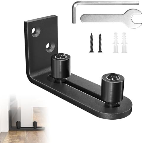 Ajustable Guide de Plancher, Guide Porte Coulissante Sol, Guide Inférieur pour Porte en Bois, Guide Porte Coulissante Sol Réglables (1PCS Noir)
