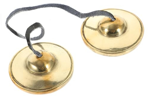 POPETPOP Instrumento de Percusión Portátil y Diseño Elegante Platillo de Impacto Manual de Cobre Dorado Fácil de Llevar para Meditación y Prácticas Zen