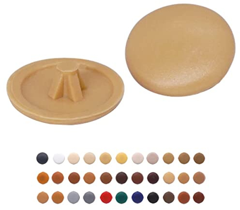 SKIR'CO (50 uds.) Tapas de plástico para tornillos Pozidriv de 12 mm de diámetro, color marrón claro