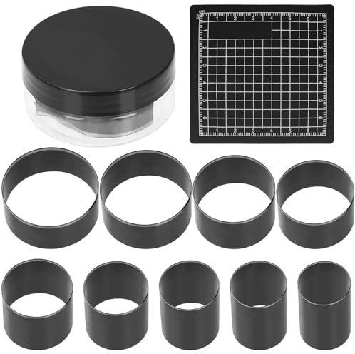 Rustark 10 Stück Leder Kreisloch-Stanzwerkzeug Set mit Schutzmatte Stanzwerkzeuge Lochwerkzeug Set Leder Stanzwerkzeuge für handgemachte DIY Lederarbeiten