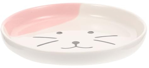 GALPADA Ciotola per Gatti in Ceramica Rosa, Design Amichevole e Facile da Pulire, Ciotola Piatta Quotidiana per Animali Domestici e Gattini