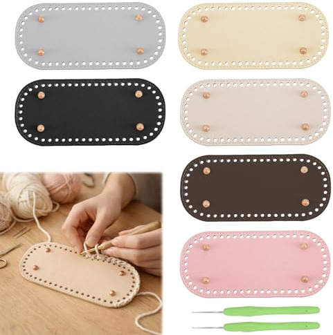 gsgfuis Häkelzubehör Utensilien, 8 Stück Taschenboden Einlage aus Kunstleder, 22x10cm Basis für selbstgemachte Taschen und Korbböden