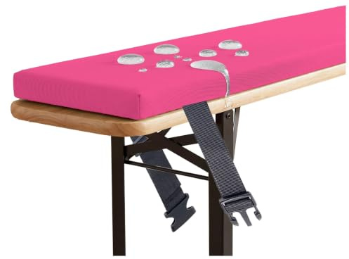 ILiemao Cuscini per Panche Birreria da Esterno, Cuscino per Sedia da Esterno Impermeabile 80% Antiscivolo da Giardino per Panca Interno, Spesso 5cm, per Patio Panchina(Rosa scuro,170x40 cm 67x16 in)