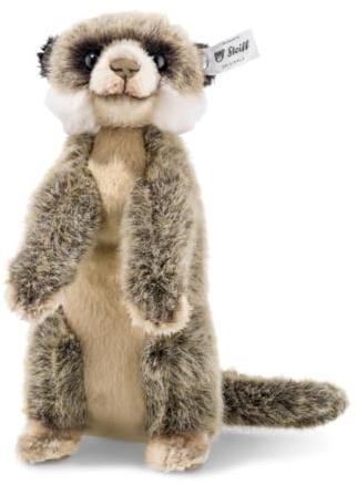 Steiff Kuscheltier Erdmännchen Baby, Süßes Stofftier mit Kunststoffaugen, Kinder, Jungen & Mädchen, Plüschtier 22 cm, Braun, 069871