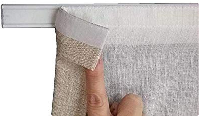 Portavisillos con Velcro para Cortinas y visillos para Ventanas-Barra Perfil con Velcro+Soporte-tamaño de 35 a 100 cm (A - 35 cm)