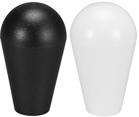 uxcell Ellipse Oval Joystick Head Rocker Ball Top Handle Arcade Game DIY Parts Replacement White Black 2Pcs