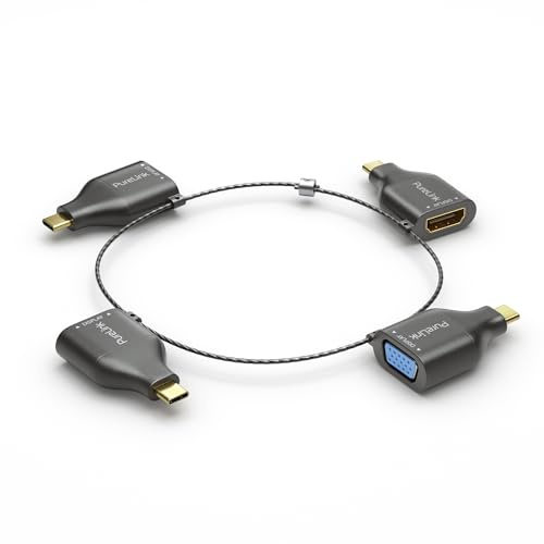 PURELINK ADAPTADOR Ring Klein - 4X USB-C - USB-C VGA/HDMI/MINIDP/DP, Negro
