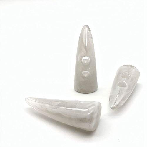 NC 24 pieces 4.8 cm resin horn toggle coat buttons two holes horn tooth shape resin buttons sewing craft DIY accessories for knitwear, wind jacket, padded jacket, down jacket, wool coat