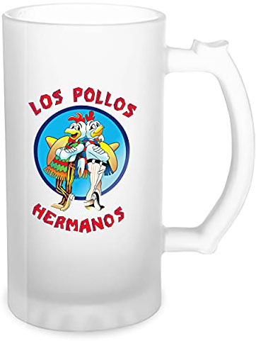 Breaking Bad Los Pollos Hermanos Transparent Beer Mug Stein 500ml