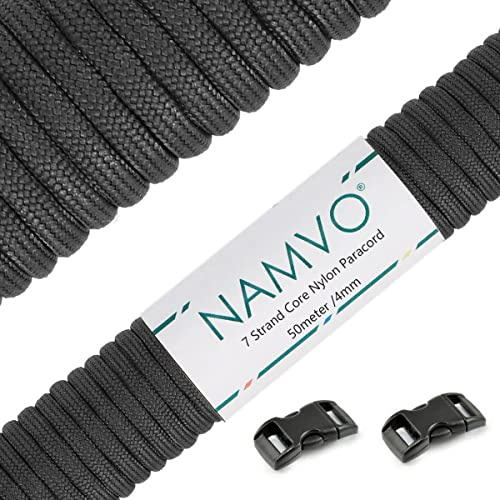 Namvo 550 Paracord 7-trådig fallskärmslina, Mil Spec Typ III 50 meter tältguiderep Överlevnadsfallskärmslina för utomhuscamping hantverksnyckelringar