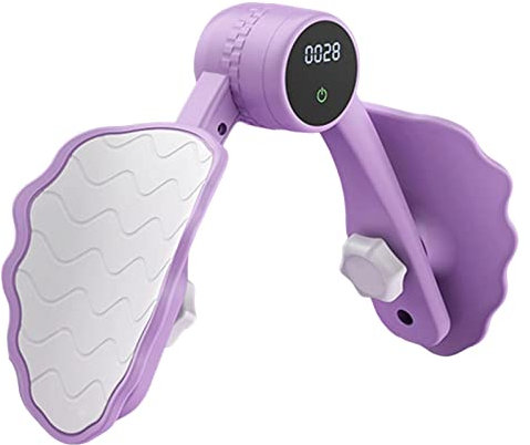 Perfeclan Beckenbodentrainer mit LCD-Display, Beinpresse, Korrektur-Bodybuilding, tragbare, leichte Heimtrainer-Ausrüstung für Frauen , Violett