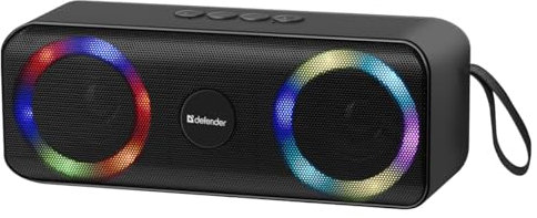 Defender Bluetooth Lautsprecher Q1 Tragbar, Musikbox mit RGB-LED-Licht, USB/Micro SD-Karte/AUX-in Wiedergabe True Wireless Stereo Freisprechfunktion - FM-Empfänger, MP3-player Bluetooth Speaker