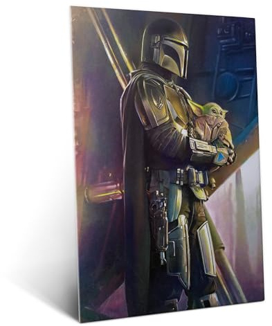 Displate Offiziell Star Wars MetallPoster Magnetische Befestigung Inklusive Lizenziert Bilder Hochwertiges Poster Mandalorian Season 2 - The Child Poster - Gr��e 67.5 cm x 48 cm