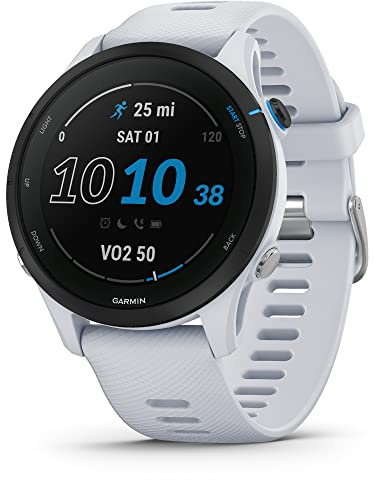 Garmin Forerunner® 255 Music, GPS Running Smartwatch with Music, Advanced Insights, Long-Lasting Battery, White (Renewed)