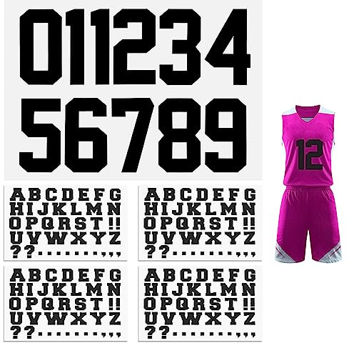UTMACH 170 Stück Buchstaben und Zahlen zum Aufbügeln A-Z Aufbügeln Zahlen, 1-10 Aufbügeln Buchstaben Wasserdicht Buchstaben und Zahlen zum Aufbügeln für DIY Fußball Baseball Team T-Shirt, Schwarz