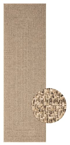 Soil – ca. 80 x 250 cm Outdoor Teppich wetterfest Jute-Look Balkon Terrasse | Outdoor Teppich für Balkon, Terrasse & Garten, wetterfest, UV-beständig & pflegeleicht, moderner Jute-Look