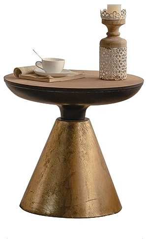 JATIBOSH Petite Table en Bois pour Salon Table d'appoint pour canapé Table Basse pour Balcon Table à thé en Fer pour la Maison Salon Salle de réception Bureau (Blanc)