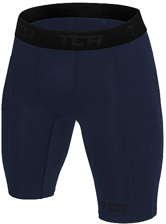 TCA SuperThermal Kompression Baslager Termisk Under Shorts för pojkar, Marinblå förmörkelse (1 x ficka), S