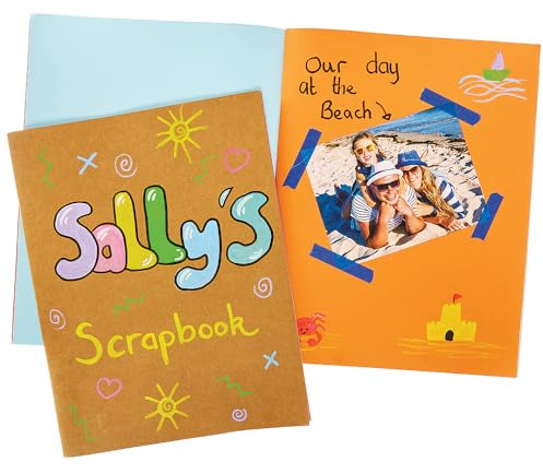 Baker Ross FN201 Kraftbraunes Scrapbook - 3er-Pack, Scrapbook für Kinder und Erwachsene, Zeichenblock für Schulen, Zeichenpapier
