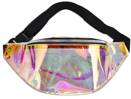 AfitLulu Holographische Bauchtasche Damen Sport Gürteltasche Herren, Hüfttaschen Damen Laufgürtel Handy Wasserdicht Fanny Pack mit 2 Reißverschlusstaschen und Verstellbarem Gurt für Outdoor (Bunt)