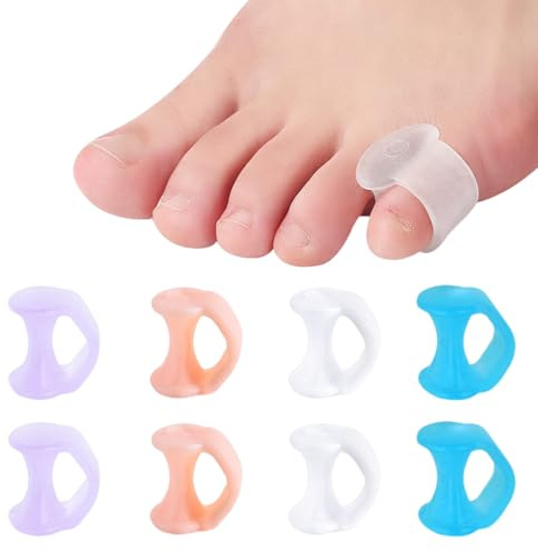 MEXRUMI 4 Paia Separatore Dita Piedi Separatori Dita Piedi Separa Dita Piedi Protezione Dito Del Piede Piccoli Raddrizzatori A Martello Per Evitare Sfregamenti E Alleviare La Pressione (4 Colori)