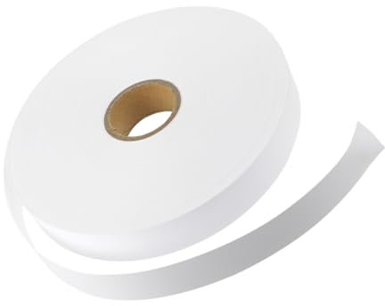NUOBESTY Blank Fabric Wash Labels Nylon 15x200mm Roll Blank Clothing Neck and Care Tags Textile Washable Labels for Garments
