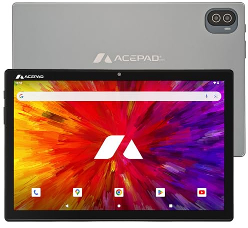 Acepad A131 Tablet, 10,1 Zoll, 128 GB, 14 (6+8) GB RAM, Android, 4G (LTE), Performance T616 Octa-Core Prozessor, Dual-SIM, 10, Dual Wi-Fi, BT5, Markenqualität (Grau)