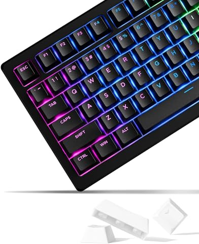 SDYZ x XVX Doubleshot PBT Keycaps 60 75 100 Percent - Shine Through Keycaps, for Mechanical Keyboards, Full 131 Key Set, OEM Profile, Backlit - Black