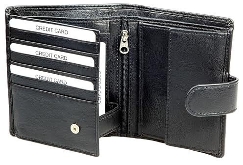 HK Manicure Hans Kniebes Herren Geldbörse Leder Hochformat - Männer Geldbeutel RFID Schutz - Nappa Leder Wallet Schwarz - Brieftasche mit Münzfach 10 Kartenfächer 4 Ausweisfächer 2 Scheinfächer