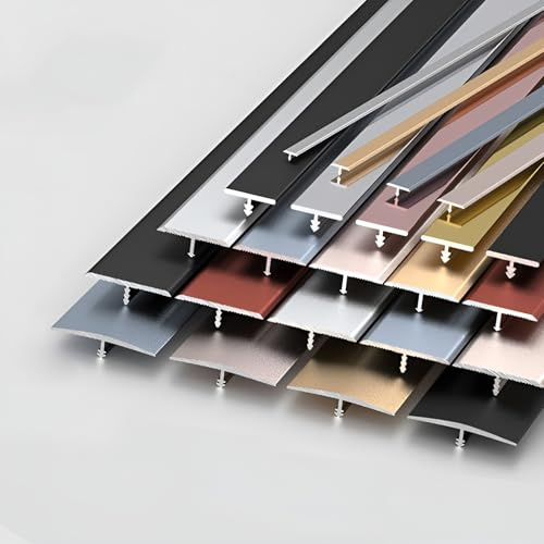 Perfil De Transición, Perfil En T, 3 Pieza × 90cm Tira De Umbral Para Umbral De Puerta Y Unión De Huecos De Suelos De Tablones Laminados Y Azulejos(Black,3.3cm/1.29in)