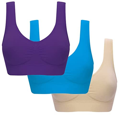 Generisch Warehouse Deal Sport BH Damen Ohne Bügel Große Größen Nahtloser BH Wireless Komfort BH Bequem Schlaf Still Sport Bralette Soft Frauen Bustiers Top Summer Saver Prime Angebote Damen