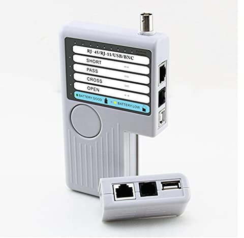 MKHFP Probador de Cable de Red 4 en 1 Tester de Cable de Red RJ45 RJ11 USB BNC LAN CAT5 CAT6 CAT6 Cambio Prueba DE CONTINUIDAD Buscar lineas Reparaciones del hogar