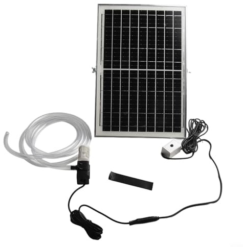 Alanmoship Solar Water Pump 12V Submersible Pump For Aquarium Fish Tank Pond Fountain Outdoor System 240L/H With 6W/10W Solar Panel(10W-with switch)