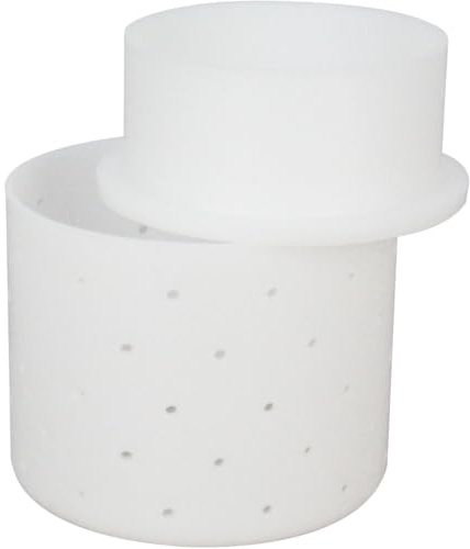 Milky Molde para queso con tapa prensada de 110 mm de diámetro, molde para queso casero, moldes para queso camembert y queso crema, molde de queso feta de alta calidad hecho de plástico apto para