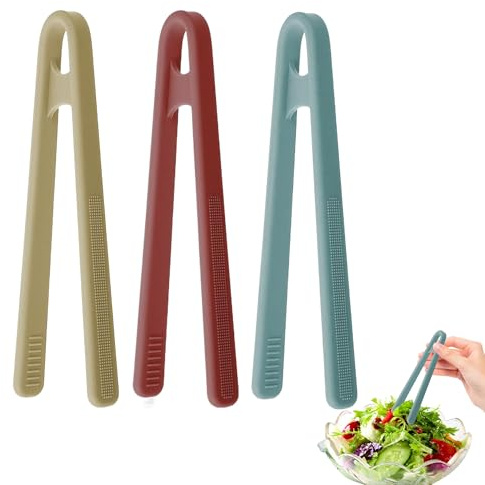3Pcs Plastic Tongs Mini Tongs,5.5 Inch Small Silicone Tongs for Cooking, Mini Tong for Appetizers Popcorn Candy Ice Cube Fruits Sugar Salad Snacks