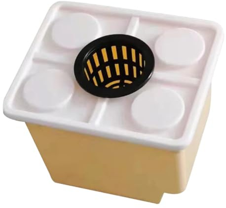 FONDOTIN Hydroponic Soilless Cultivation Bucket with Cover and Basket for Greenhouse Vegetable and Fruit Growing Easy Assembly Nursery Box for Melons and Plants Stable Garden Planting