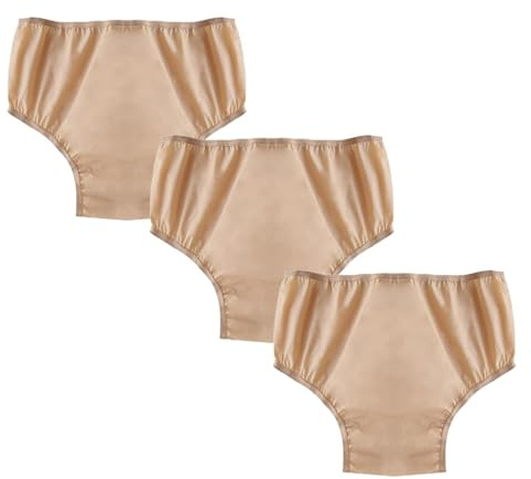 Windelüberhose for Erwachsene bei Inkontinenz, geräuschlose Auslaufschutz-Unterwäsche, Plastikhose über Windeln, wasserdichte Gummihose(Complexion,Medium)