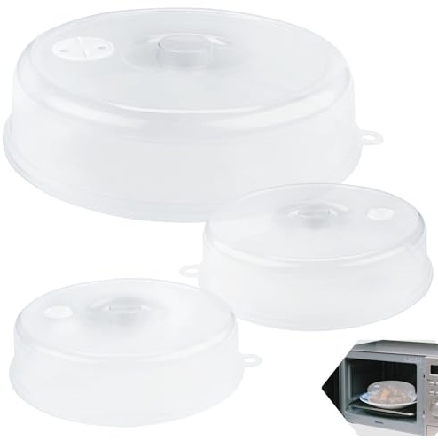 3 Stück Mikrowellen Abdeckung Ein 23cm Microwellenabdeckungen und Zwei 17cm Abdeckhaube, Mikrowelle Microwave Cover Mikrowellenabdeckung Deckel Deckel für Mikrowelle