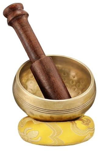 Chantant Skål, set med 3 klangskålar, 8 cm, träkudde för Zen Meditation, yoga