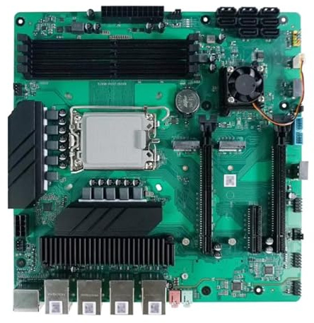 HKUXZR Placa base NAS Z690, enrutador suave, 4 puertos Inter I226V 2.5G, 4 DDR4, compatible con 8 interfaz SATA, 1 HDMI, 1 DP, 4 RJ45, 4 USB 3.0, 4 USB 2.0