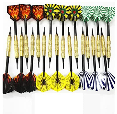 London Express 18/12/6/3pcs 18g Brass Barrel Dart Soft Tip For Electronic Dartboard Plastic Tip Home Darts Set Soft Tip Darts Set Packs 18 grams Dart Tip Flights
